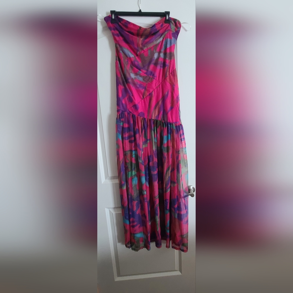 Vibrant Multicolor Strapless Dress
